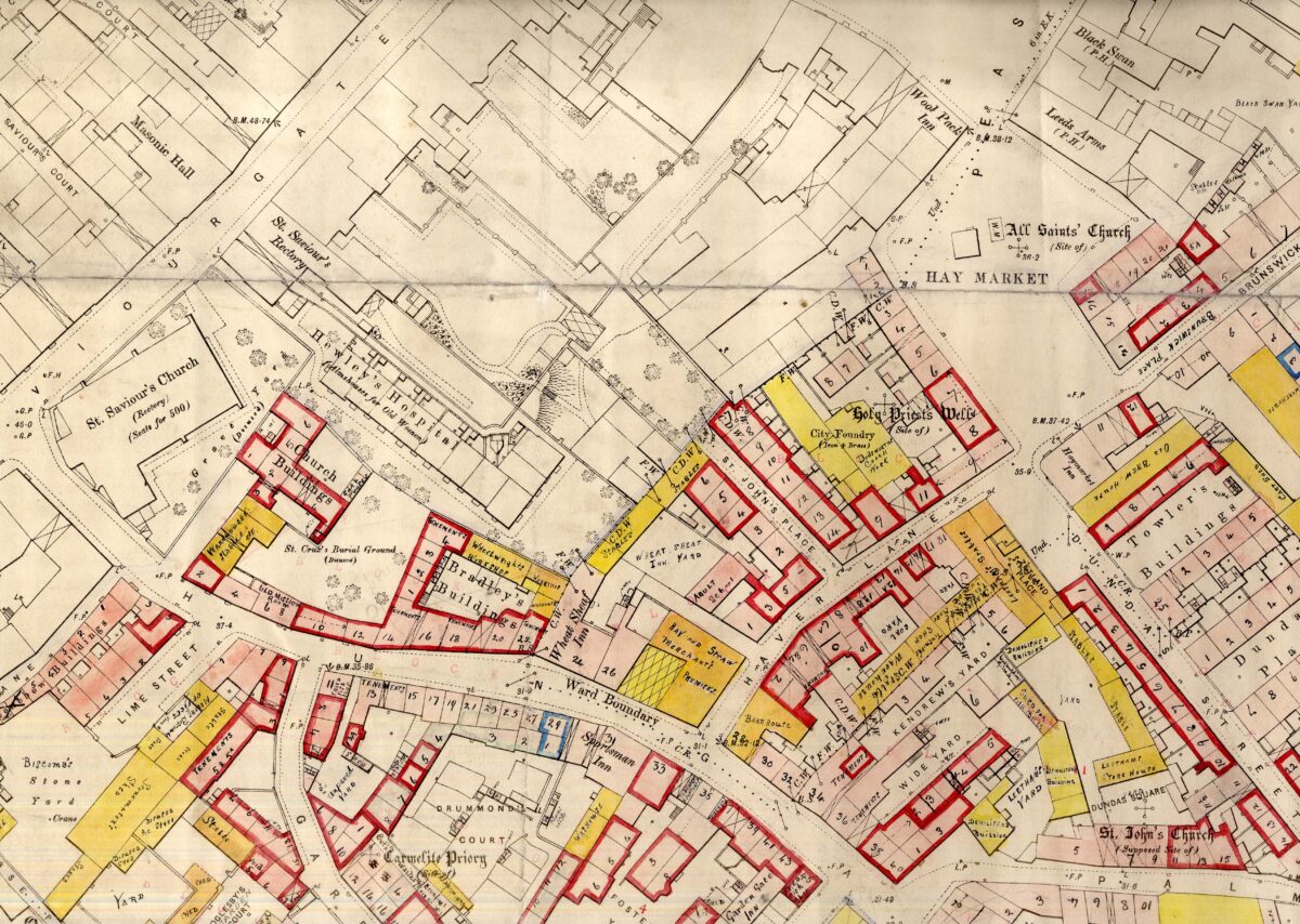 A plan depicting area where slum clearance will take place