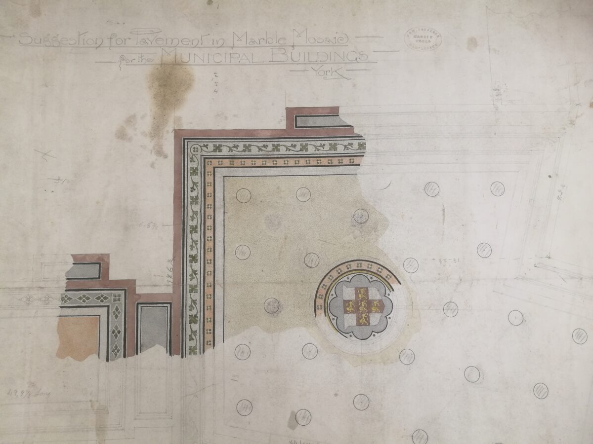 Plan depictng a marble mosaic